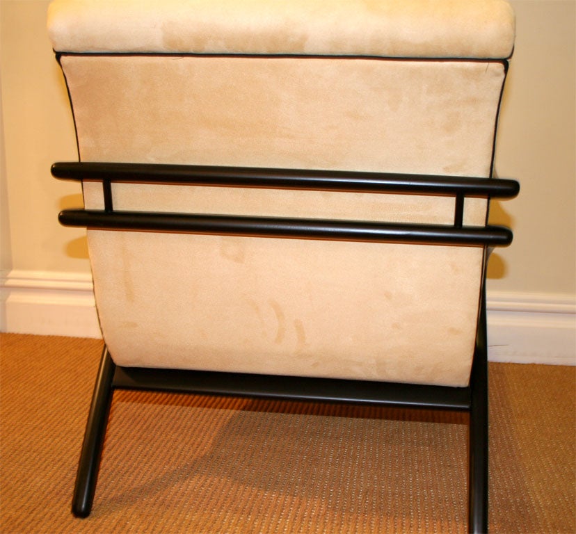 Wood Mid-Century Ebonized Lounge Chair