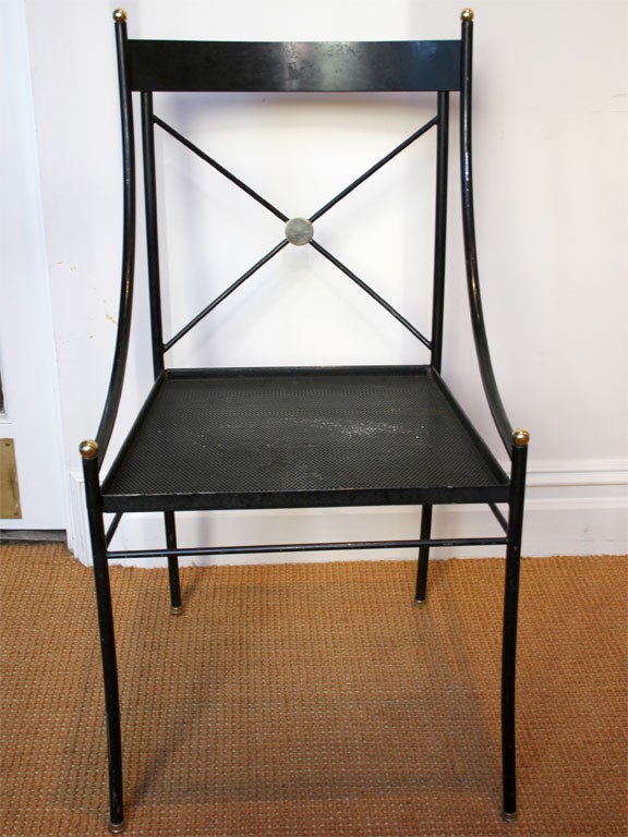 Set of six French steel chairs, c. 1960 1