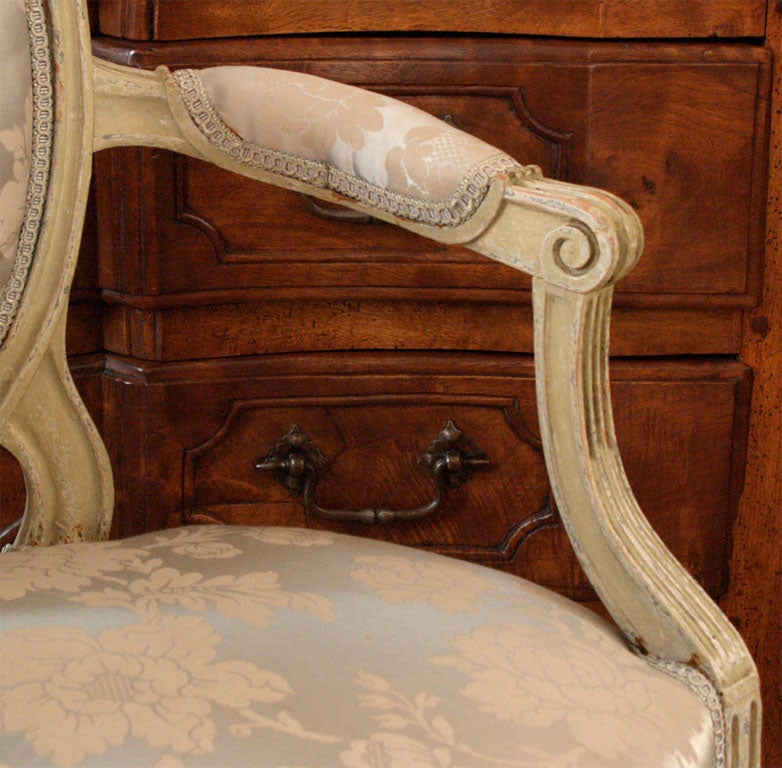 Wood Pair Louis XVI Fauteuils For Sale