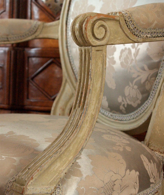 Pair Louis XVI Fauteuils For Sale 1