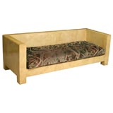 UNBELIVABLE  FAUX  GOATSKIN/PARCHMENT SOFA