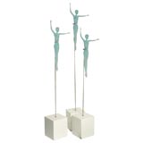 WHIMSICAL SET OF LIGHTED  FIGURATIVE SCULPTURES