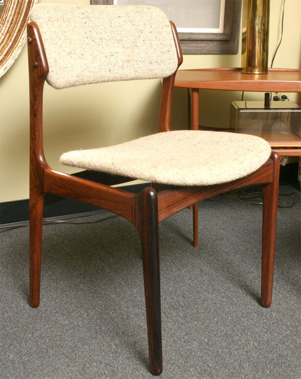 Upholstery Erik Buck Rosewood Danish Modern Dining Chairs 6
