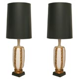 Tall Pair of Italian Ceramic Lamps for Marbro