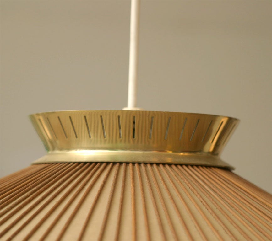 Brass Hanging Light by Gerald Thurston for Lightolier