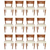 Twelve Inlaid Italian Dining Chairs
