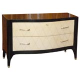 Black Lacquer and Parchment Chest of Drawers