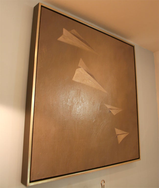 Serene image depicting paper airplanes floating through the sky.  Recently framed.
