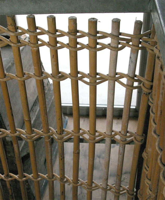 French Bamboo/Metal Laundry Cart 4