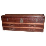 Used Leather End-of-Bed Foot Locker Trunk