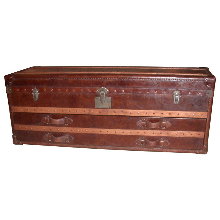 Leather End-of-Bed Foot Locker Trunk
