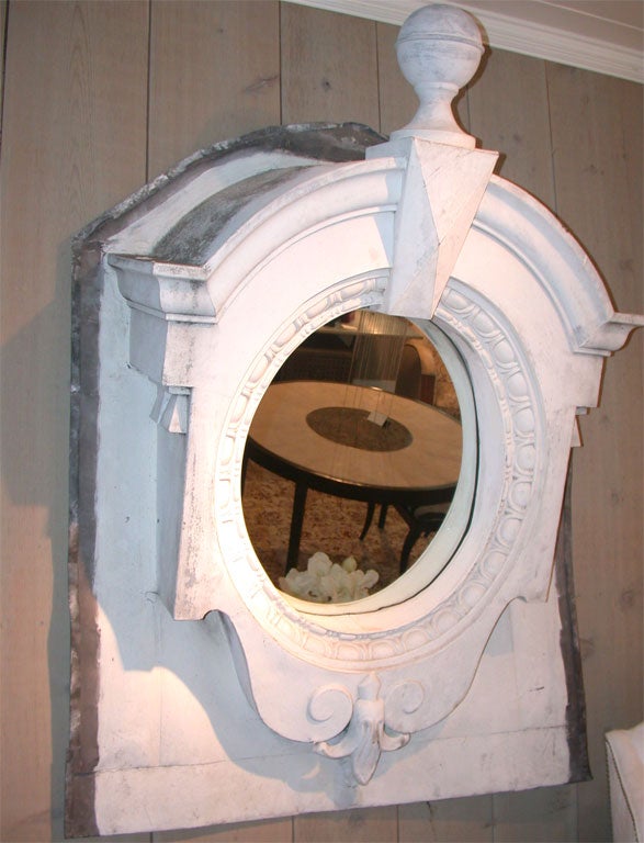 French zinc mansard mirror from the late 18th century in fabulous condition considering its age.