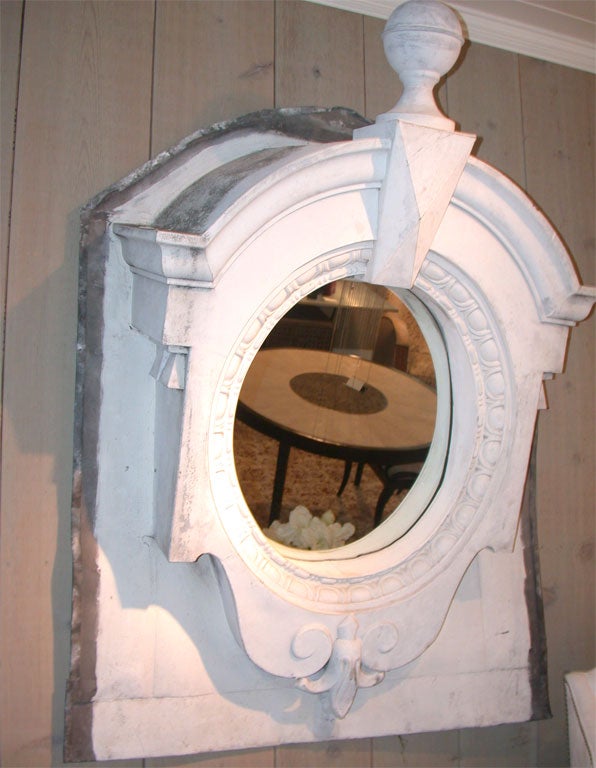 18th Century and Earlier 18th Century French Zinc Mansard Mirror