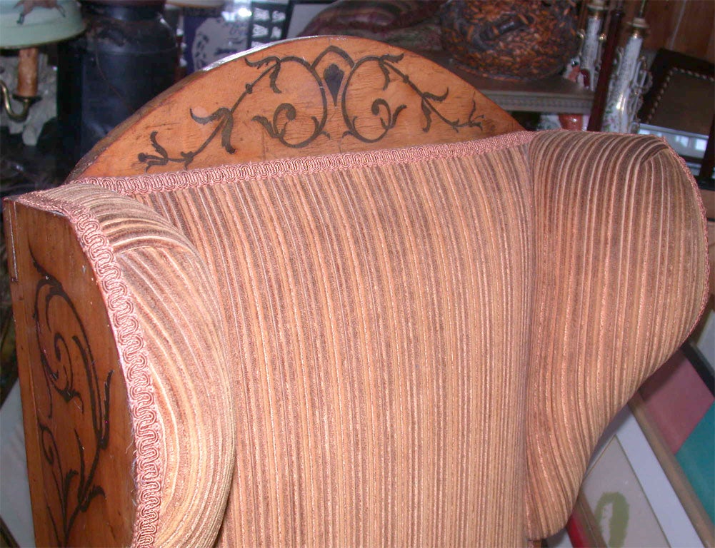 19th Century Biedermeier Wing or Armchair In Excellent Condition For Sale In Water Mill, NY