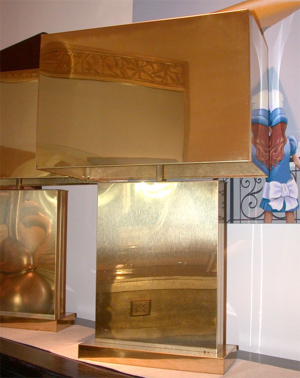 Late 20th Century SPECTACULAR  MONUMENTAL PAIR OF BRASS LAMPS BY CURTIS JERE