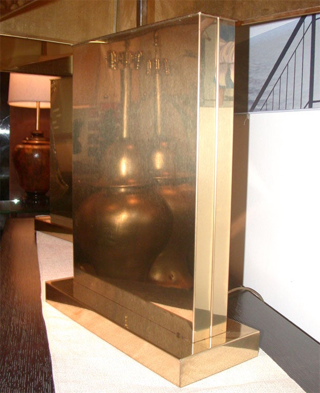 SPECTACULAR  MONUMENTAL PAIR OF BRASS LAMPS BY CURTIS JERE 3