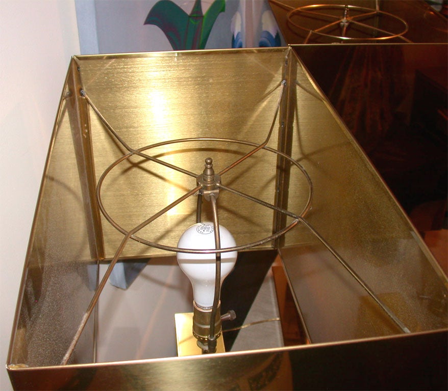 SPECTACULAR  MONUMENTAL PAIR OF BRASS LAMPS BY CURTIS JERE 5