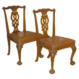 Pair of Chippendale Style Mahogany Chairs