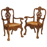 Antique Pair of Portuguese Arm Chairs