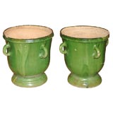 Large Green Glazed Terracotta Pot