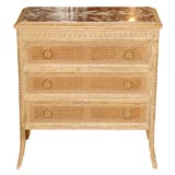 Caned Three Drawer Commode