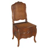 Antique Louis XV Beechwood Commode Chair