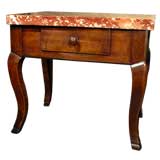 Cherry Side Table with Marble Top