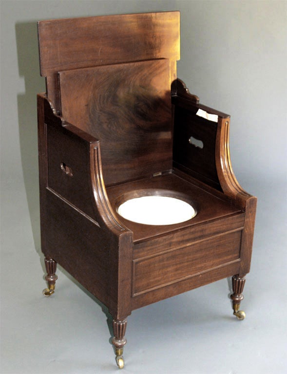 Mahogany English Georgian Lancashire Commode For Sale