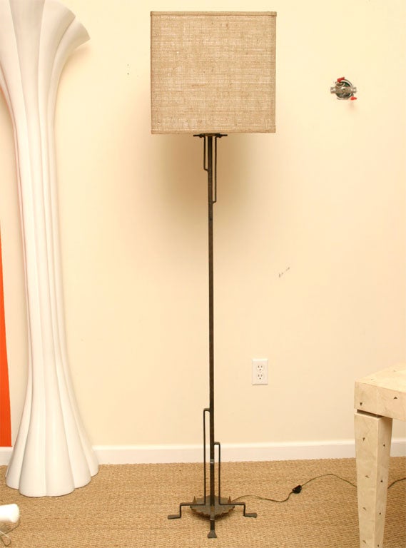 French Art Deco Iron Floor Lamp