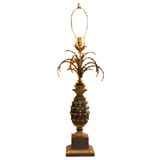 Large pineapple lamp in the style of Maison Charles
