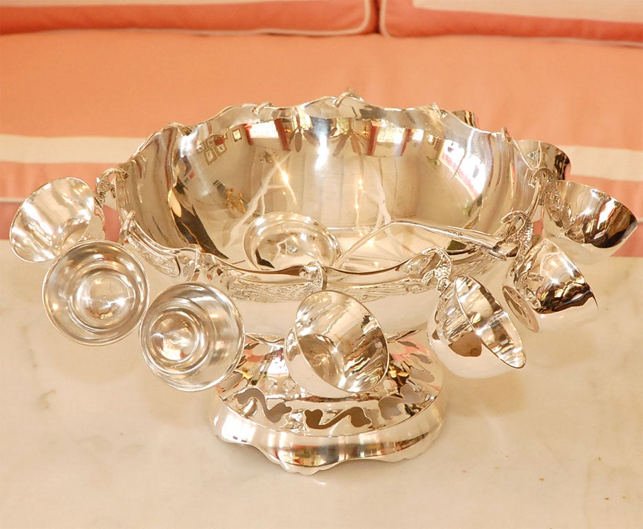 COLONIAL SILVER PUNCH BOWL