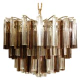CLEAR AND SMOKE CRYSTAL CHANDELIER