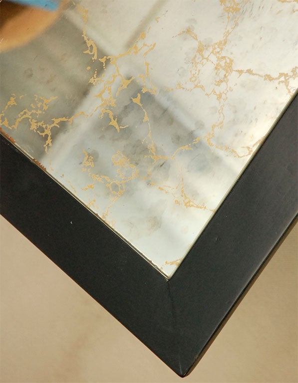 Mid-20th Century BRASS AND ANTIQUED MIRROR COFFEE TABLE