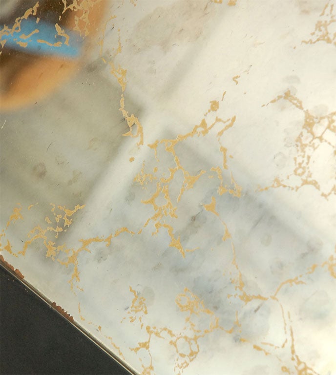 Brass BRASS AND ANTIQUED MIRROR COFFEE TABLE