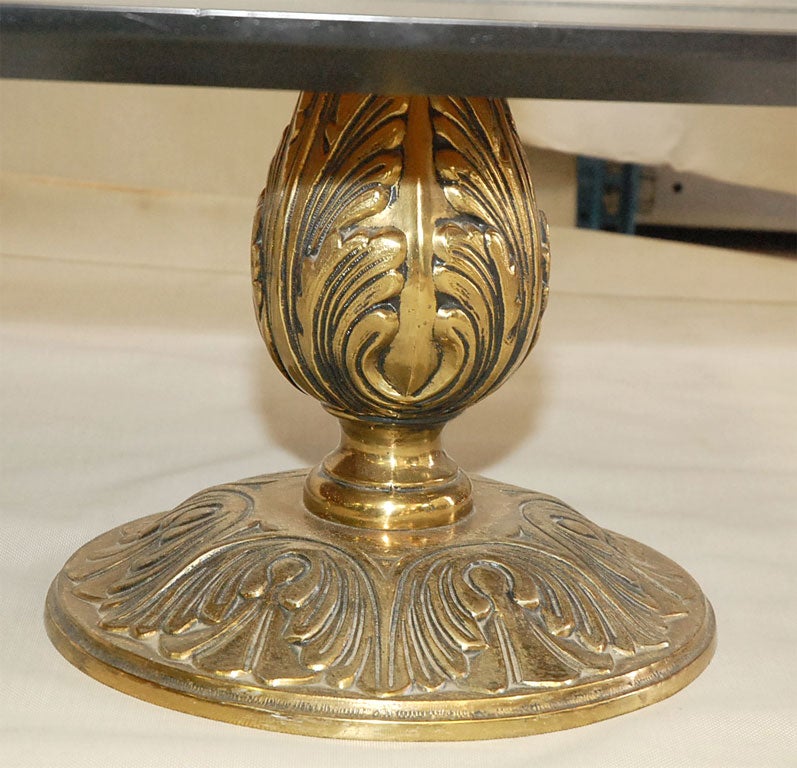 BRASS AND ANTIQUED MIRROR COFFEE TABLE 1