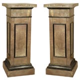 PAIR OF ANTIQUE MIRRORS PEDESTALS