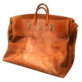 Vintage Giant Hermes HAC Leather Travel Bag