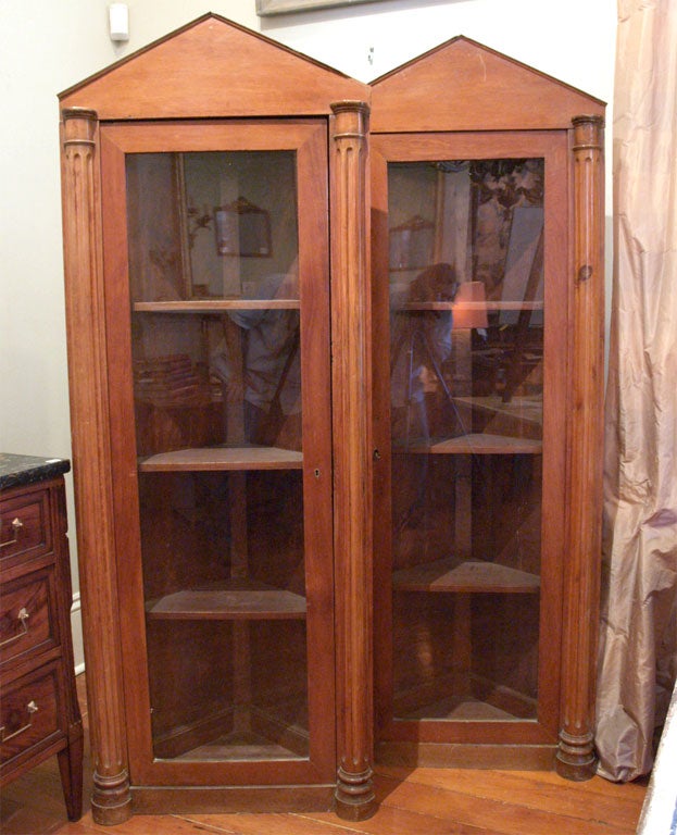 Pair of Neo-Classical Corner Cabinets