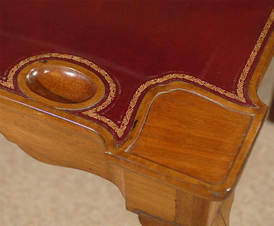 Leather English George III  Concertina-action Game Table in Mahogany, c. 1760