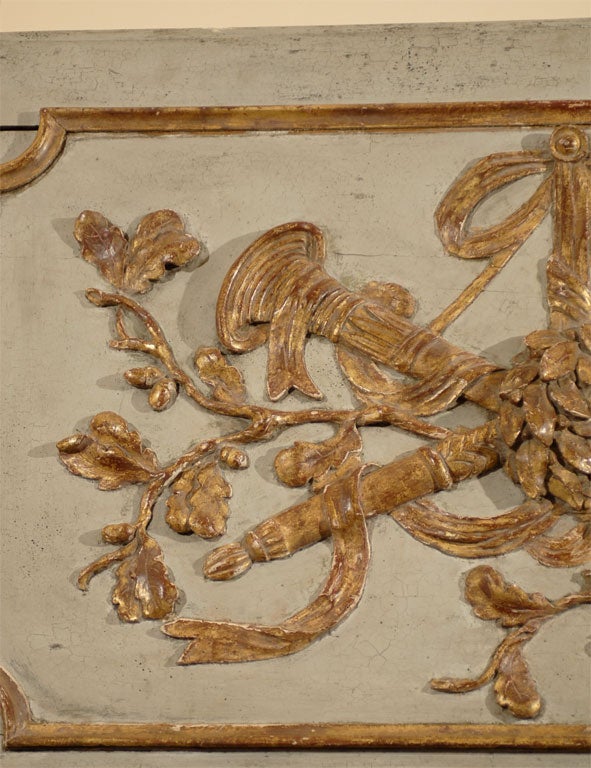 French Parcel-Gilt and Painted Decorative wall panel, c. 1780 3