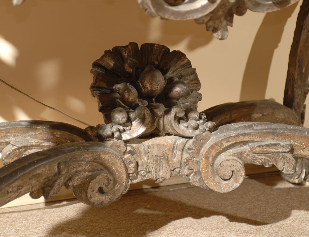 Italian Rare Venetian Silver-Gilt Console Table with Marble Top, c. 1680