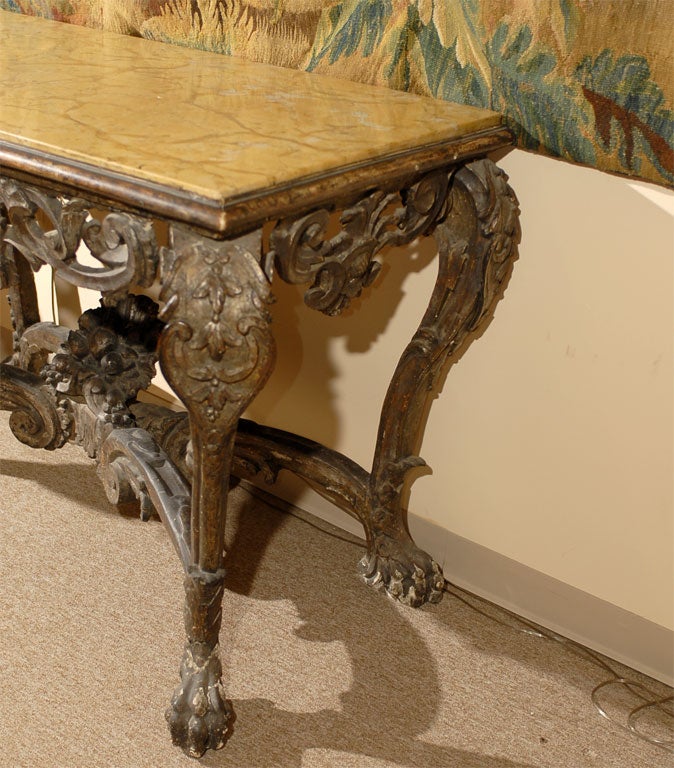 Rare Venetian Silver-Gilt Console Table with Marble Top, c. 1680 4