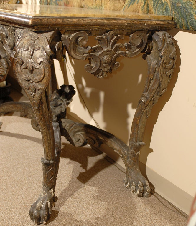 Rare Venetian Silver-Gilt Console Table with Marble Top, c. 1680 5