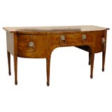 English Bow-Front Mahogany Sideboard, original Hardware, c. 1810