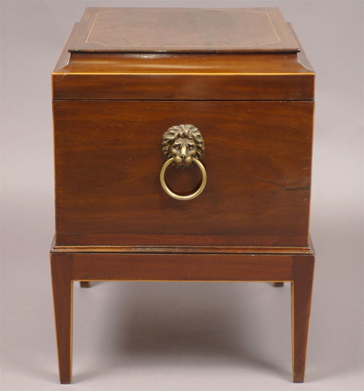 Late George III Inlaid Mahogany Cellarette on stand, c. 1800 2