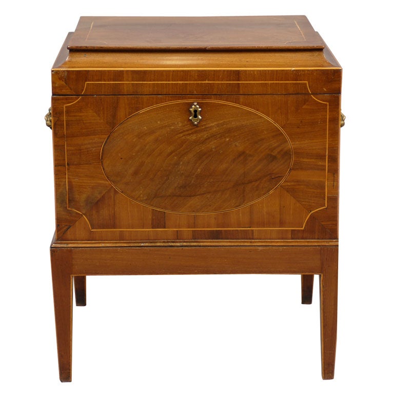 Late George III Inlaid Mahogany Cellarette on stand, c. 1800