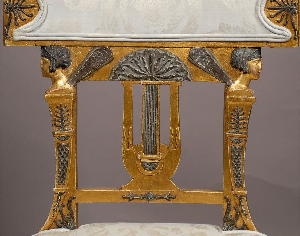 Swedish Pair of Neoclassical Style Side Chairs,  Versace Collection