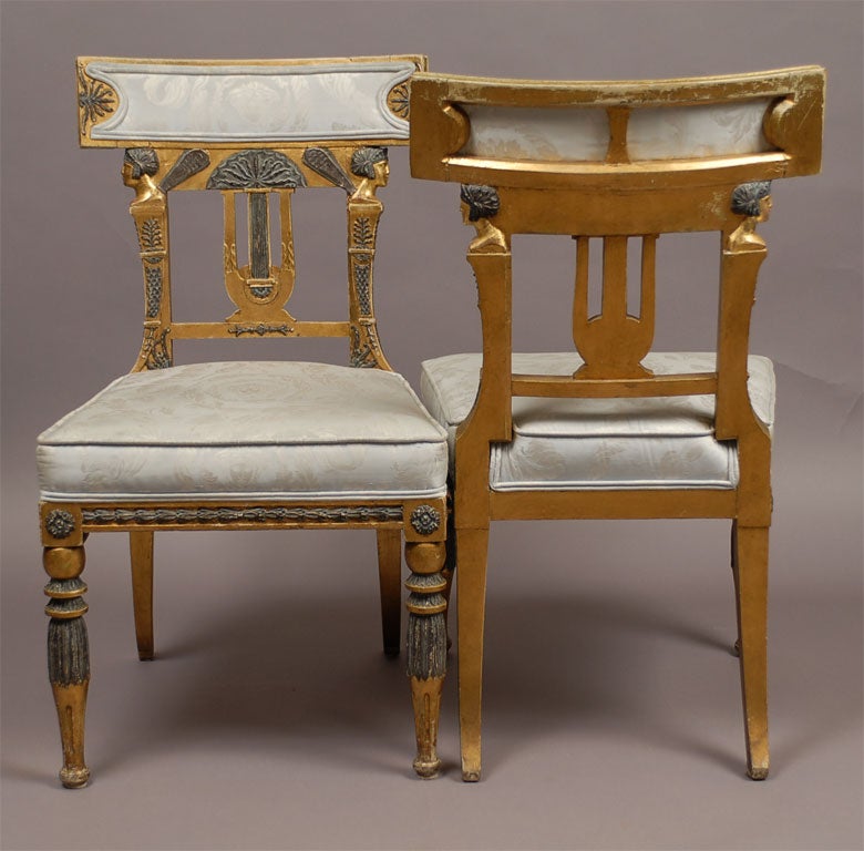 Pair of Neoclassical Style Side Chairs,  Versace Collection 2