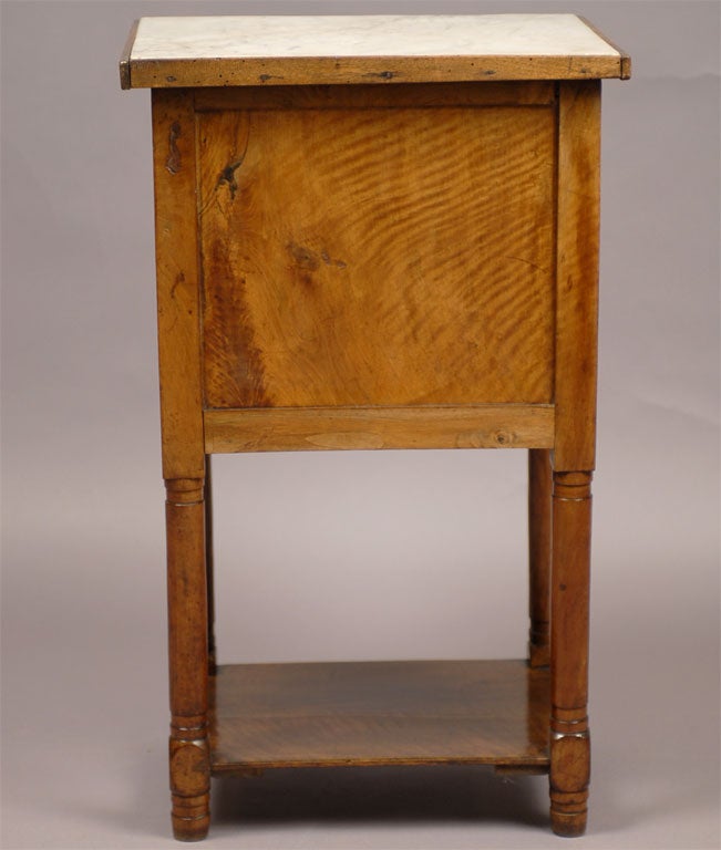 Directoire Bedside Table in Walnut with Marble Top, c. 1800 2