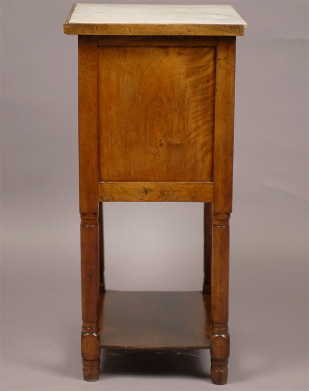 Directoire Bedside Table in Walnut with Marble Top, c. 1800 3